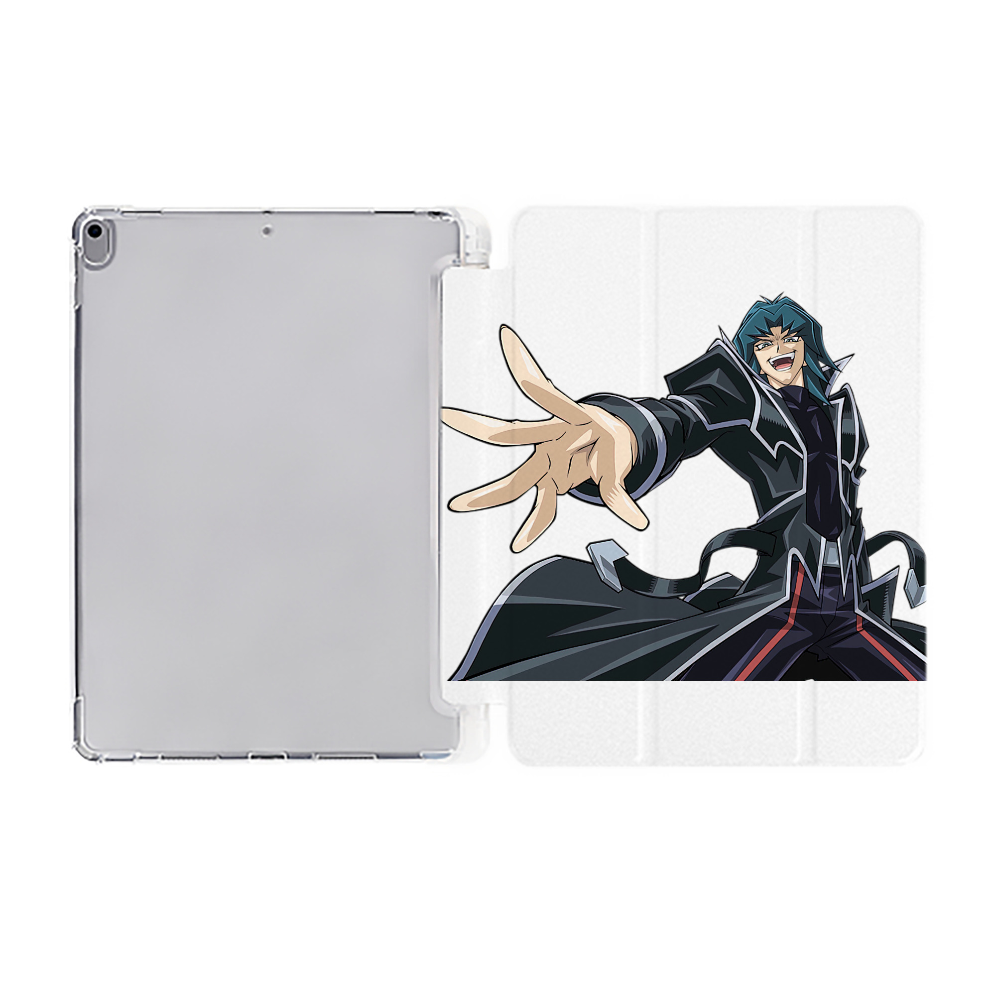 （画像用） 遊☆戯☆王 Yu-Gi-Oh! IPad ケース ペン収納付き 三つ折りスタンド PUレザー×シリコン 対応機種9.5/10.5/10.9インチ